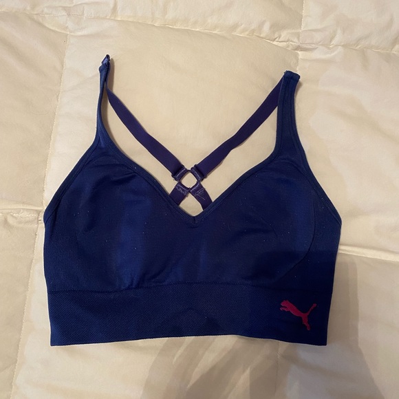 Dark Blue Ajustable Puma Sport Bras - Picture 1 of 3